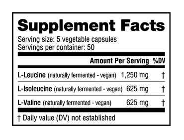 NutraBio BCAA 2500 Vegetable Capsules - Total Nutrition Online
