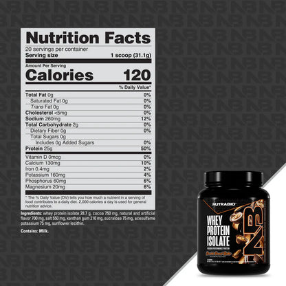 NutraBio Whey Isolate 20servings
