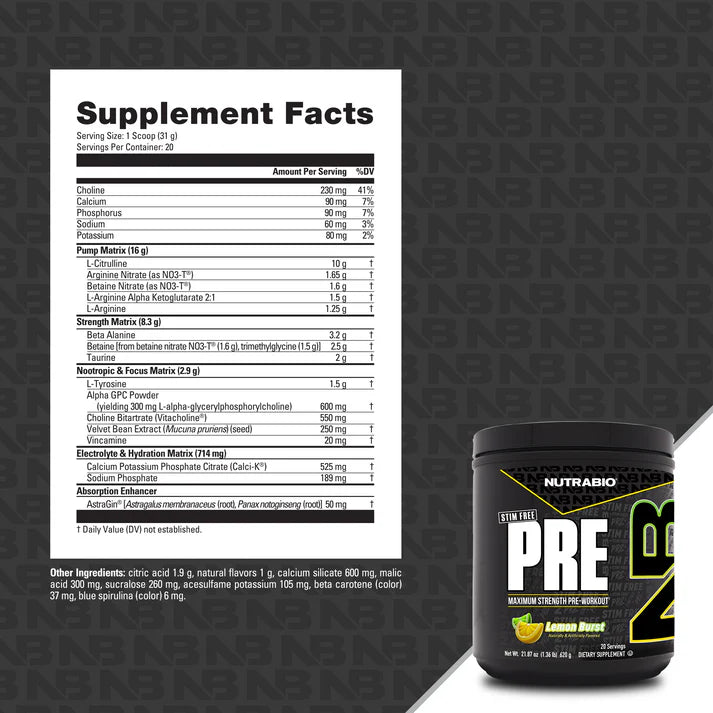 NutraBio Stim Free Pre Workout