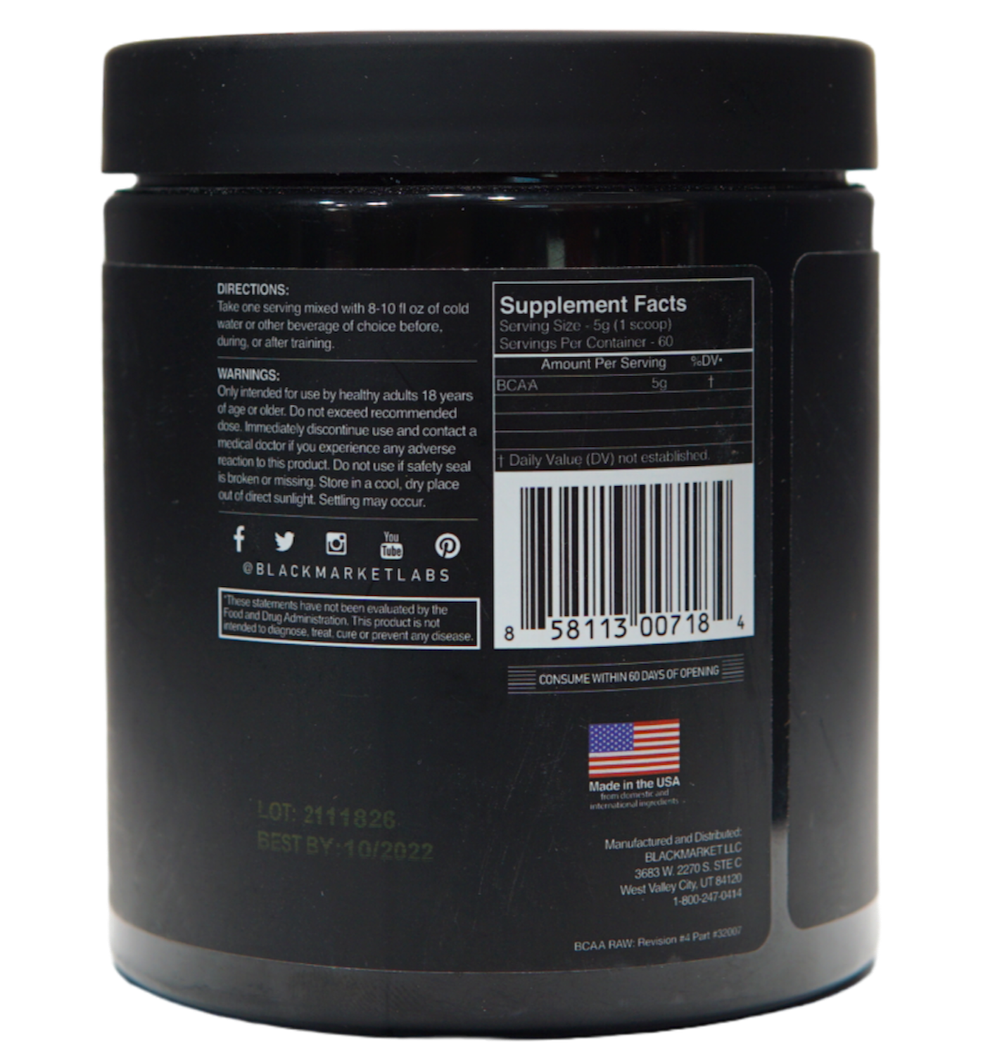 Black Market BCAA Raw
